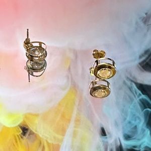 14k Yellow Gold CZ earrings